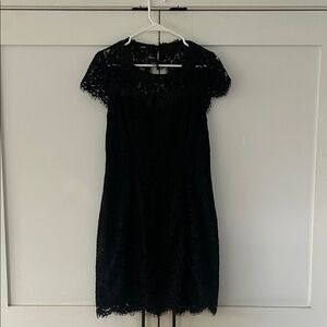 Black Lace Short Sleeve Dress - Classic Women's Dress